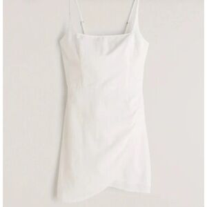Abercrombie & Fitch Cotton Wrap Mini Dress White XL